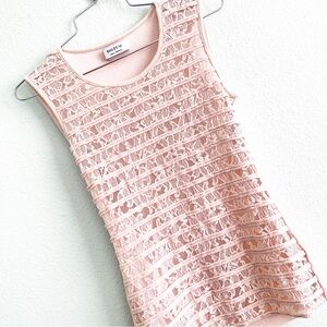 BAILEY 44 lace front pink blouse sleeveless top tank XS shirt